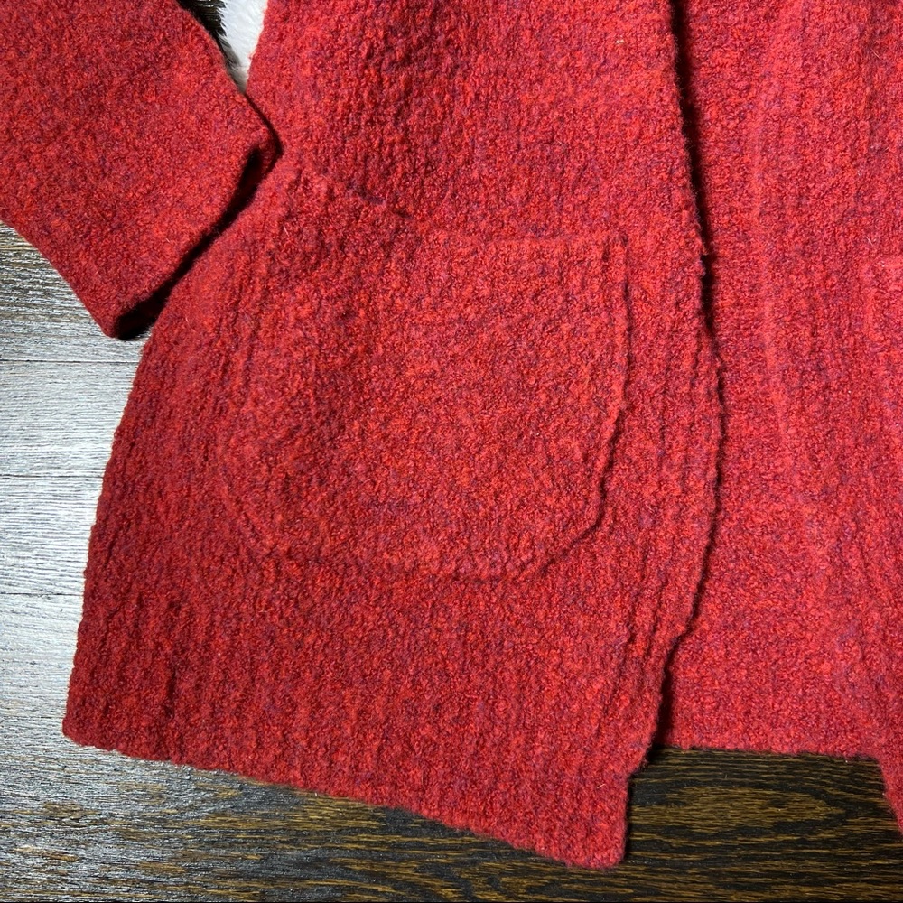Nwt Allude Wool Blend Rusty Red Open Front Knit C… - image 6